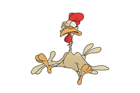 Cartoon Cockerel: A Playful, Versatile Embroidery Design for Small Business Branding