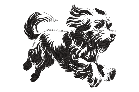Charming Havanese Dog Embroidery Design for Boutique Sweatshirts