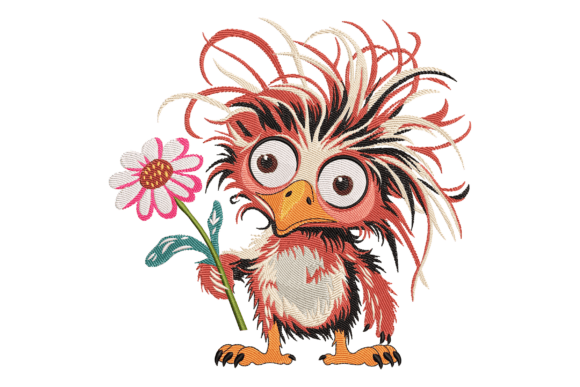 Crazy Chicken with Flower Embroidery Design Review
