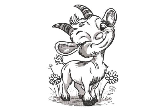 Cute Baby Goat: A Heartfelt Touch for Personalized Embroidery