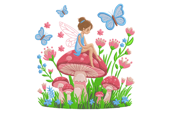 Fairy Sitting on Mushroom: A Seasonal Embroidery Review