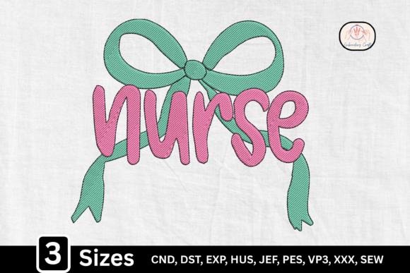 Girly Coquette Nurse Bow: A Sweet Touch for Etsy Embroidery Sellers