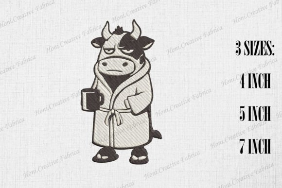 Grumpy Cow in Bathrobe Embroidery Design Review