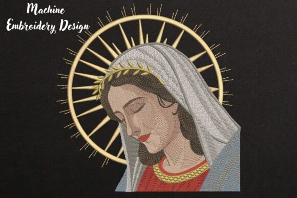 Holy Virgin Mary on Black Embroidery Design Review