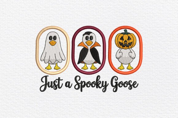 Just a Spooky Goose: A Charming Embroidery Design for Personalized Gifts