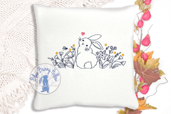 Meadow Bunny: A Charming Embroidery Design for Personalized Gifts