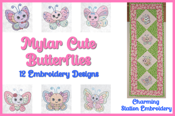 Mylar Cute Butterflies: A Sparkling Embroidery Choice