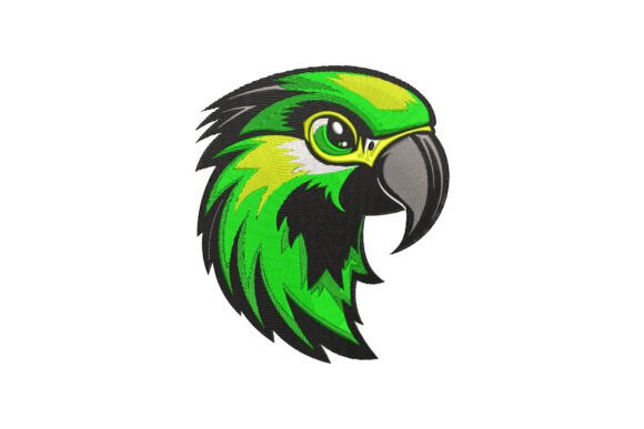 Parrot Head: A Vibrant Embroidery Design for Craft Fair Success