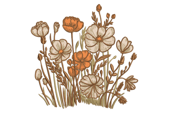 Rustic Wildflowers: A Charming Embroidery Design for Meaningful Handmade Gifts