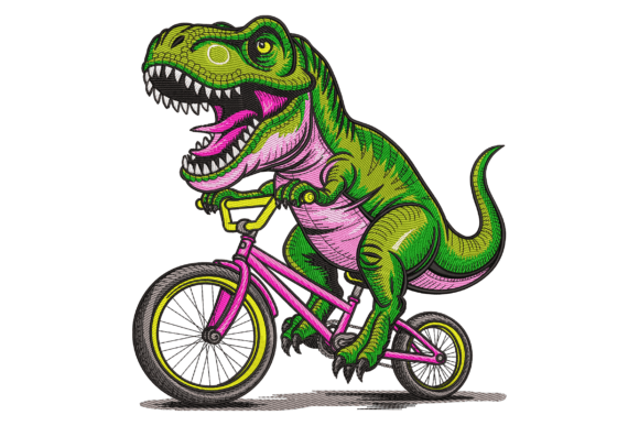 T-Rex on Wheels: A Playful Twist for Personalized Embroidery