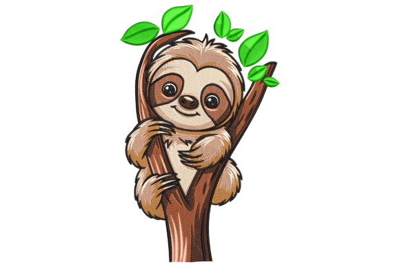 Tree Hugger Sloth: A Charming Addition to Your Embroidery Collection