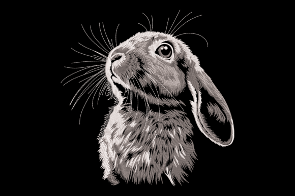 White Bunny: A Quirky Charm for Embroidery Projects